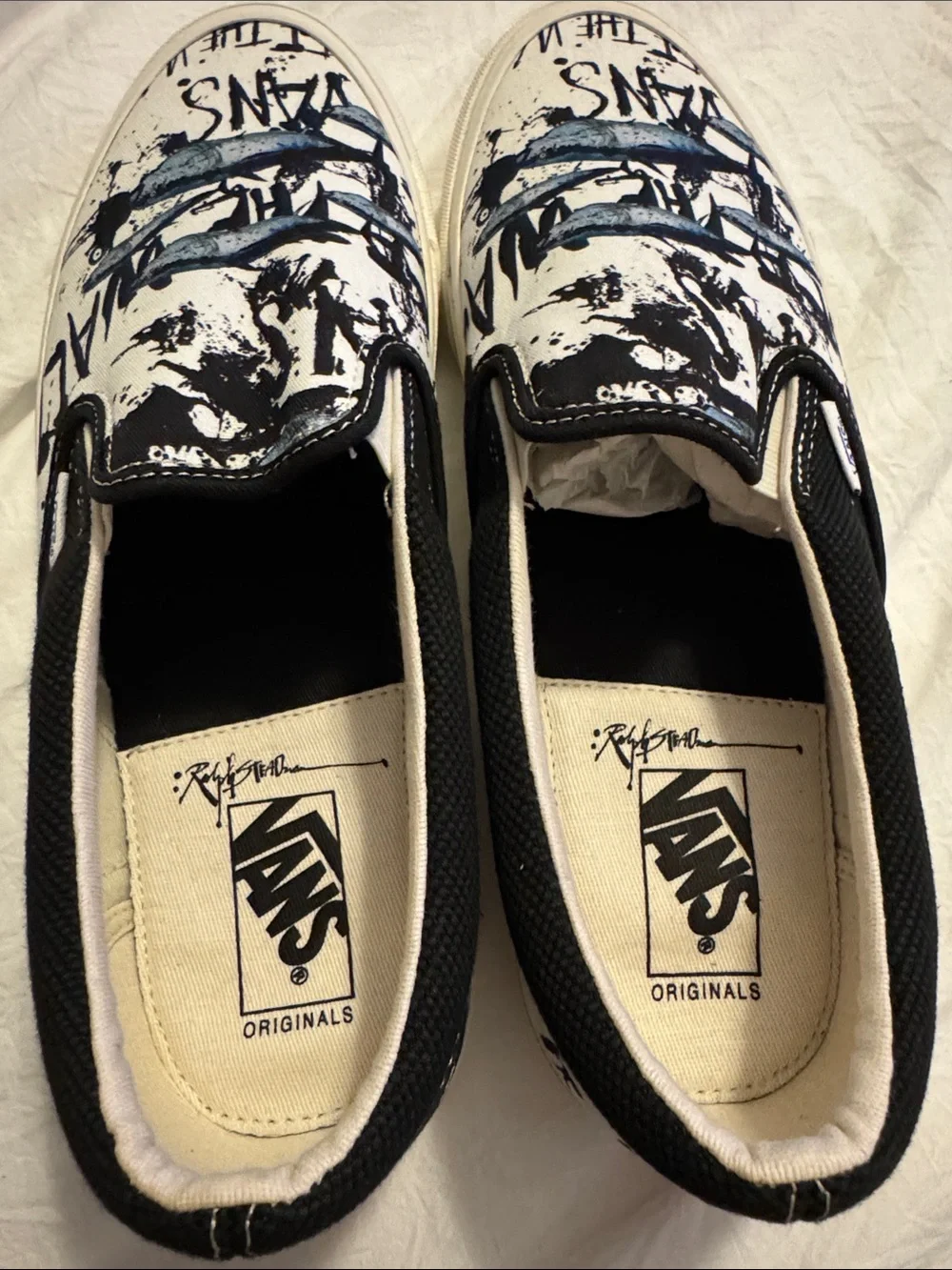 VANS vault x Ralph Steadman OG classic slip on LX “Blue Tuna” color way(size 10) - Picture 3 of 7